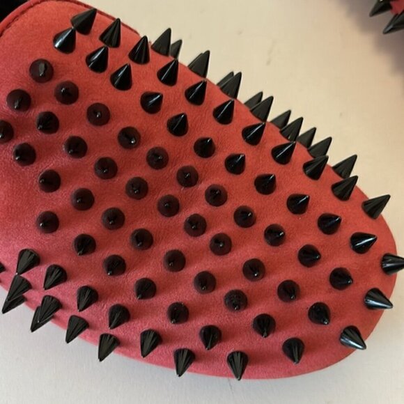 UNIF hellraiser leather spiked loafers/flats red/black size US6 - Picture 10 of 12